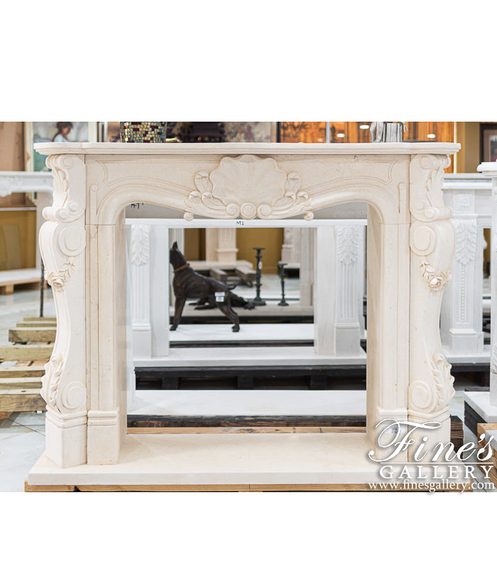Search Result For Marble Fireplaces  - Floral And Shell Mantel In Galala Marble - MFP-603