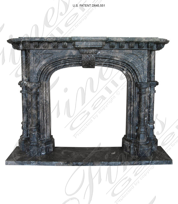 Marble Fireplaces  - Black Marble Fireplace - MFP-679