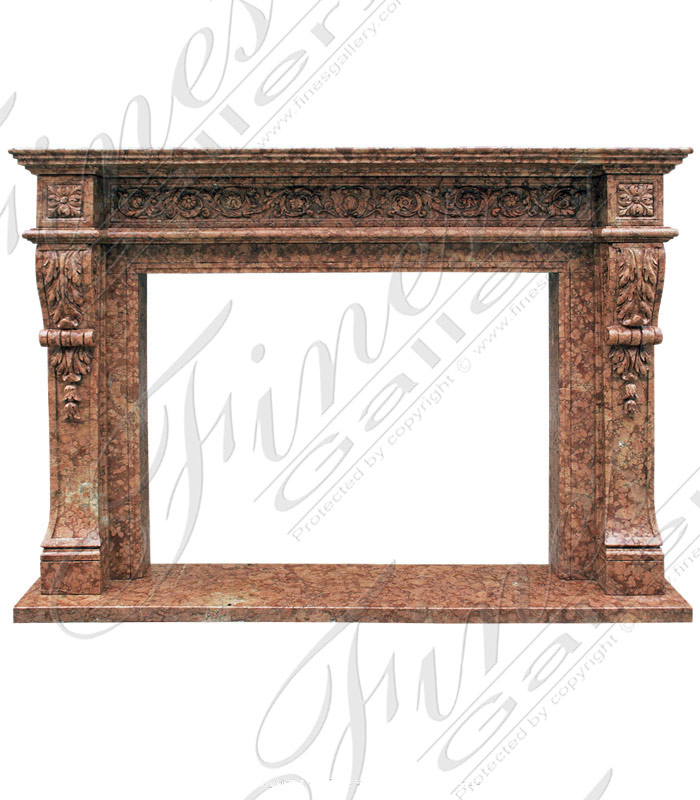 Search Result For Marble Fireplaces  - Rosso Verona Italian Marble Fireplace - MFP-684