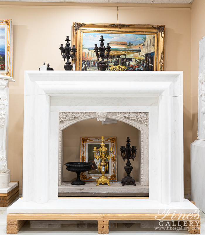 Pure white Bolection Style Fireplace Mantel