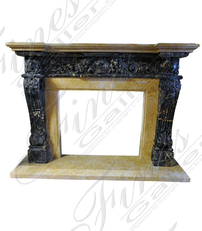 Search Result For Marble Fireplaces  - Two Toned Ornate Style Marble Fireplace - MFP-895