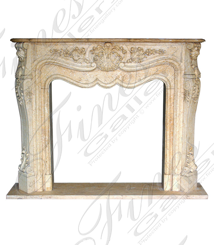 Marble Fireplaces  - Oversized French Style In Cream Marble - MFP-804