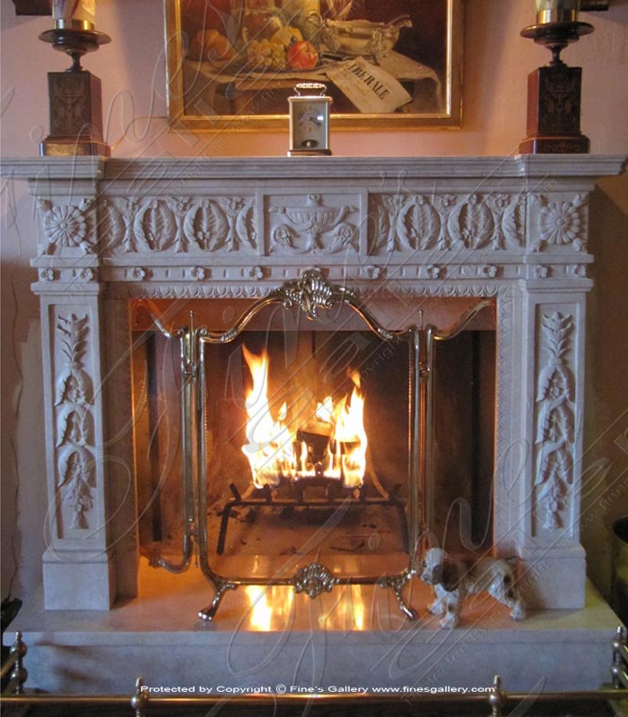 Search Result For Marble Fireplaces  - Antique Style Marble Fireplace - MFP-1186