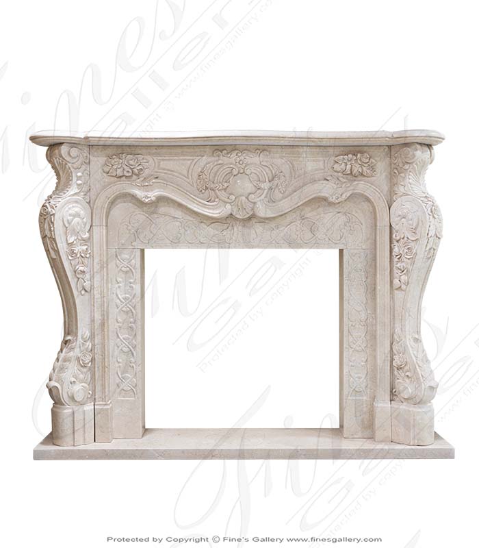 Marble Fireplaces  - French Luxury Marble Fireplace In Crema Marfil - MFP-879