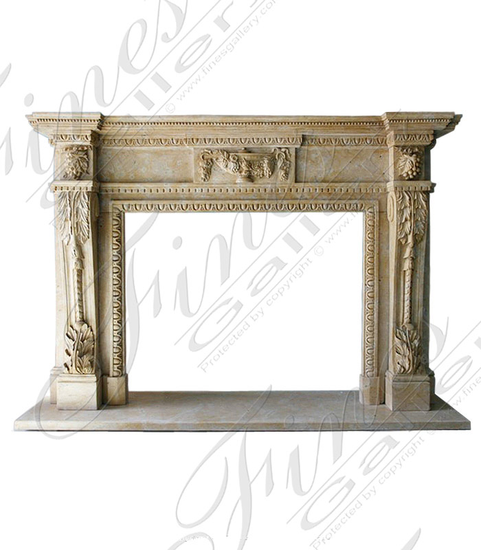 Marble Fireplaces  - Hand Carved Statuary Marble Mantel - MFP-997