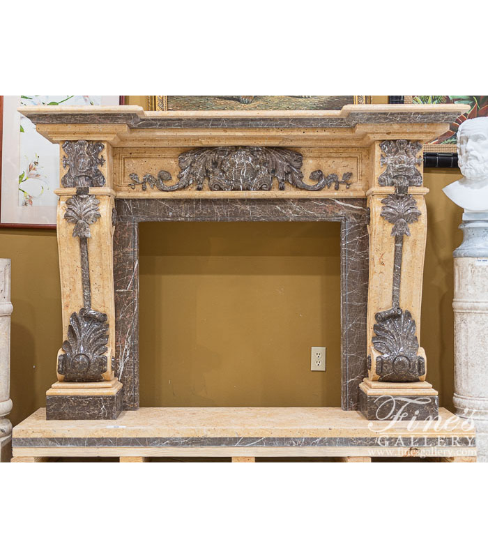 Search Result For Marble Fireplaces  - Brown White Marble Fireplace - MFP-885