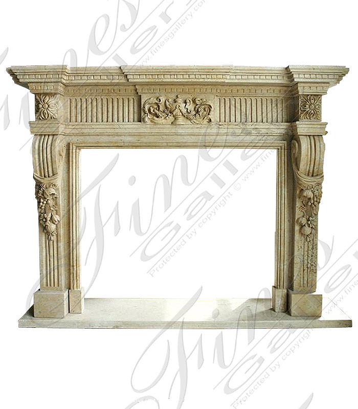 Marble Fireplaces  - Hand Carved Statuary Marble Mantel - MFP-997