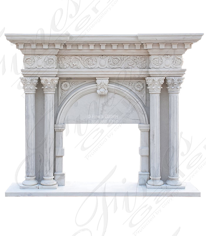 Marble Fireplaces  - Roman Decor Marble Fireplace - MFP-1172