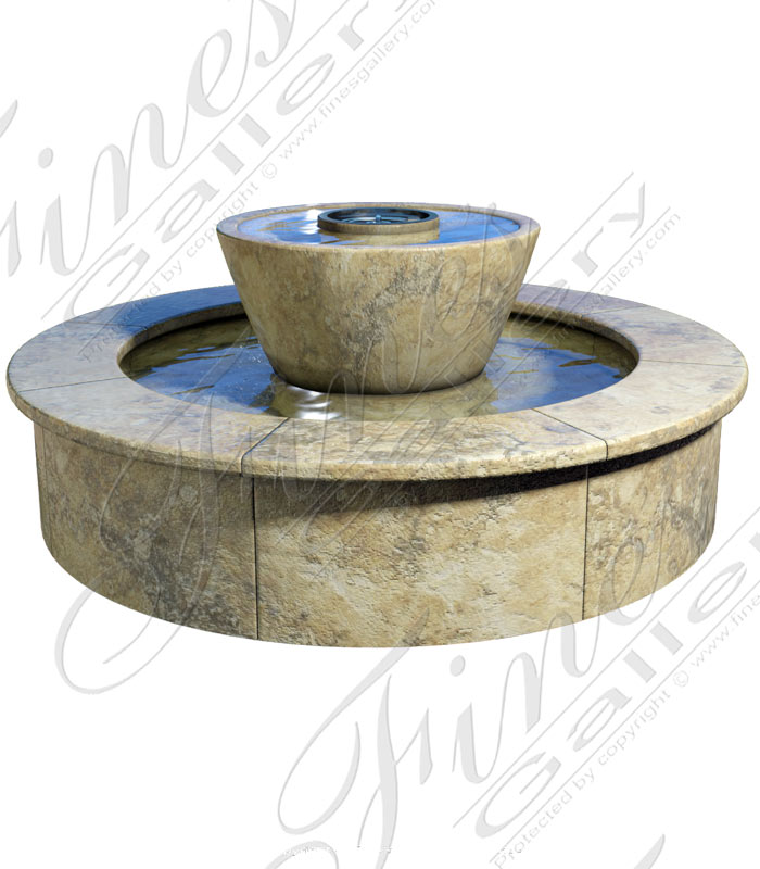 Marble Firepits  - Travertine Fire Pit Fountain - MFPT-014