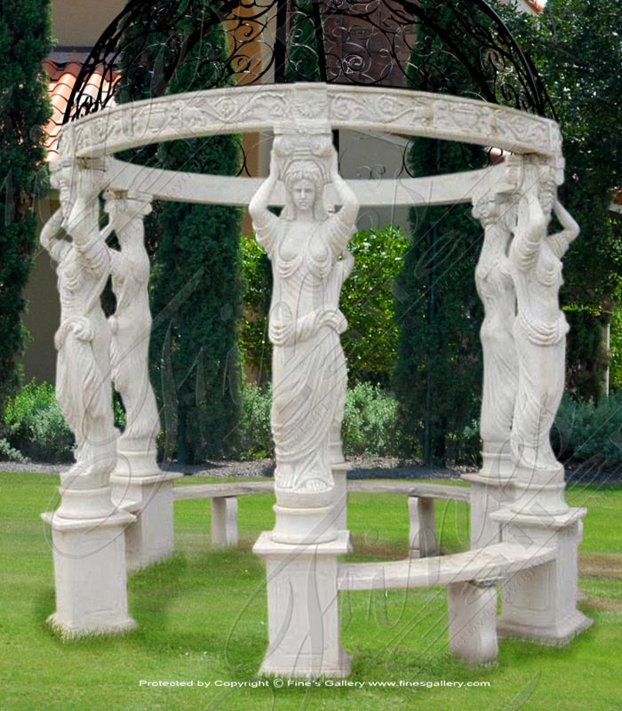 Marble Gazebos  - Female Pillars Marble Gazebo - MGZ-250