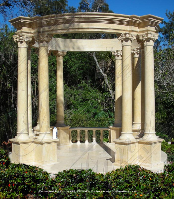 Marble Gazebos  - Cream Marble Gazebo - MGZ-256