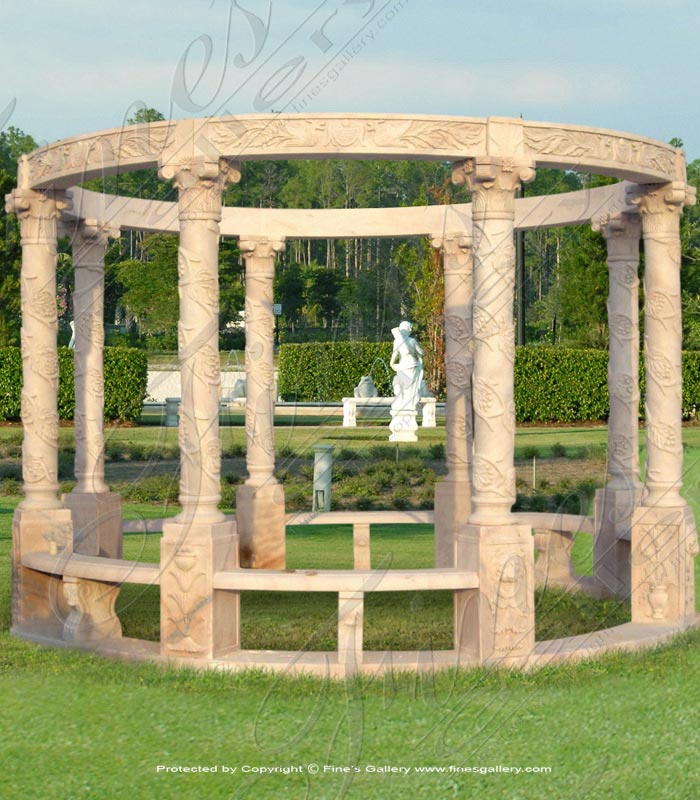 Marble Gazebos  - Circular Columns Marble Gazebo  - MGZ-262