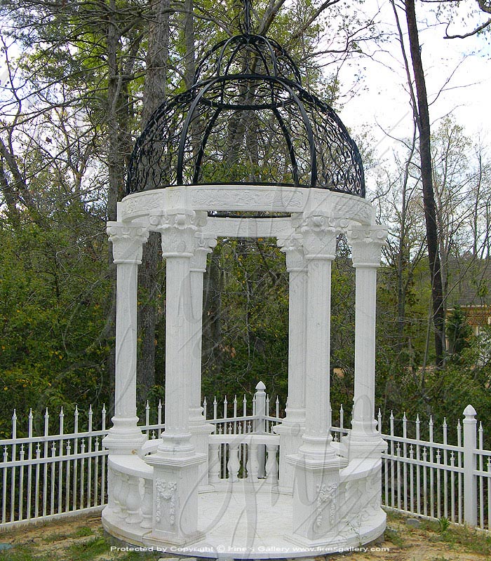 Marble Gazebos  - White Marble Gazebo - MGZ-269