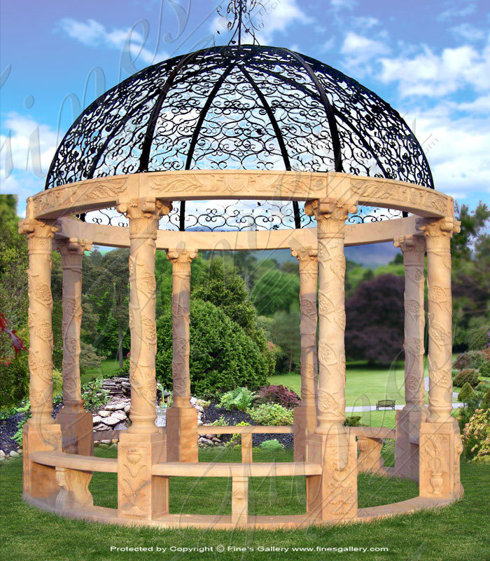 Search Result For Marble Gazebos  - Garden Sanctuary Marble Gazebo - MGZ-277