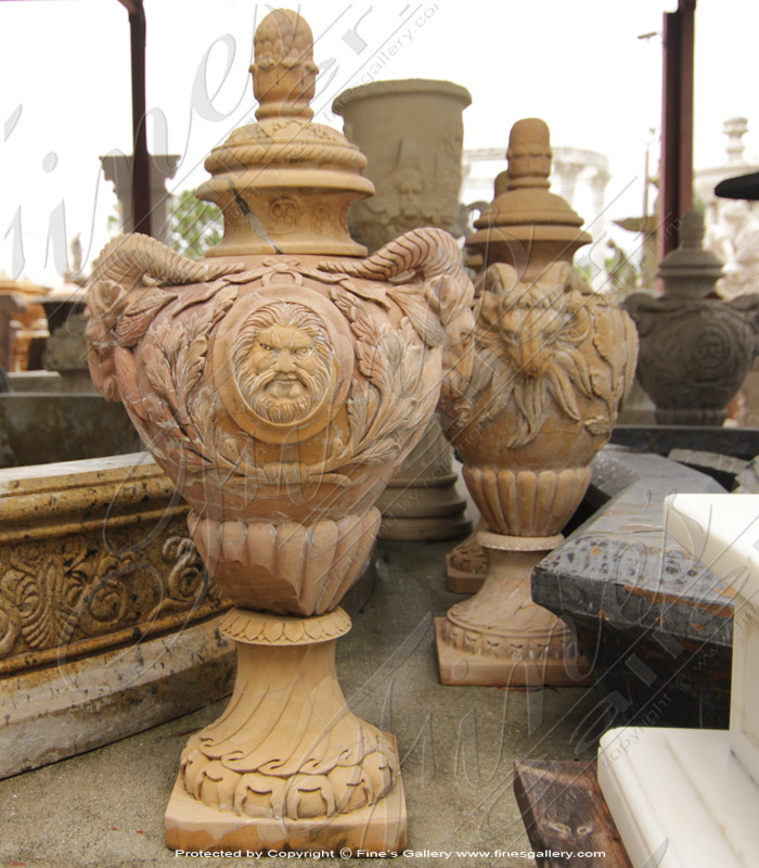 Search Result For Marble Planters  - Italian Gothic Tan Marble Planter - MP-103