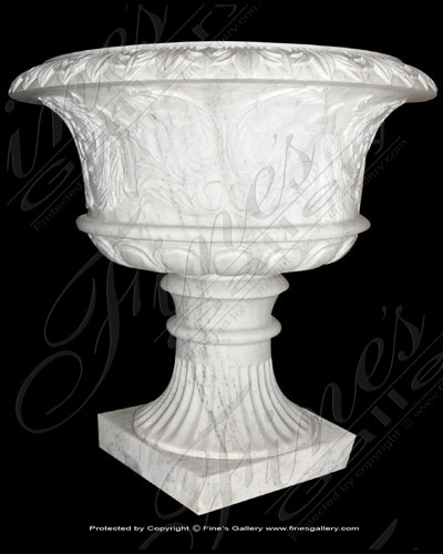 Marble Planters  - Roman Tuscan White Planter - MP-116