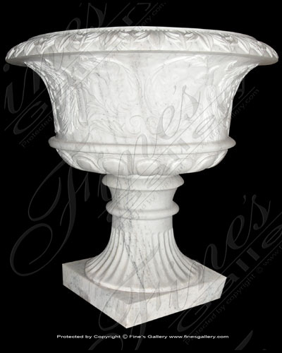 Marble Planters  - Leaf Vine Marble Planter - MP-243