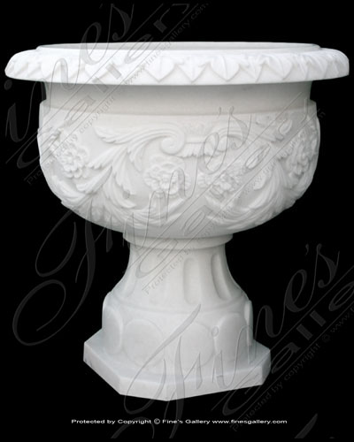 Search Result For Marble Planters  - Leaf Vine Marble Planter - MP-243