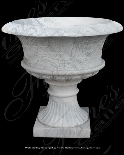 Search Result For Marble Planters  - Roman Tuscan White Planter - MP-116