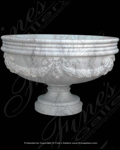 Search Result For Marble Planters  - Ornate Leaf Marble Planter - MP-214