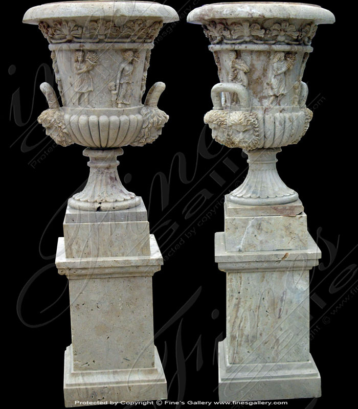 Marble Planters  - White Marble Planter - MP-156
