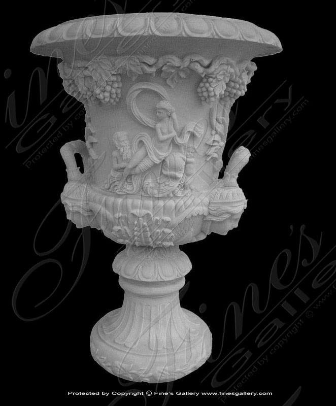 Search Result For Marble Planters  - White Marble Urn Planter - MP-368