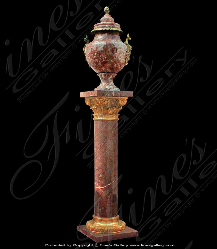 Search Result For Marble Planters  - Ornate Handles Marble Urn - MP-323