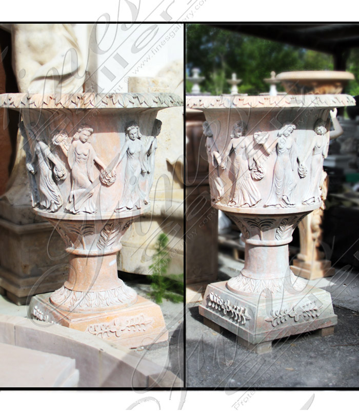 Marble Planters  - Lion Head Marble Planter - MP-245