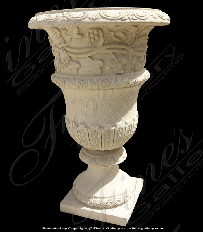Marble Planters  - Floral Marble Planter - MP-142