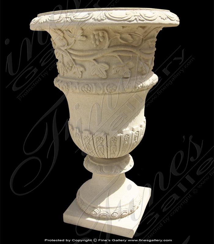 Marble Planters  - Leaf Vine Marble Planter - MP-243