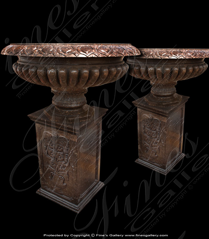 Marble Planters  - Brown Marble Planter - MP-209