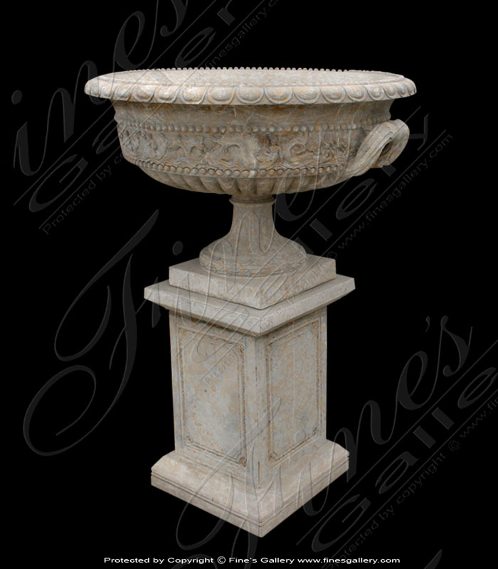 Marble Planters  - Large Basin Marble Planter - MP-304