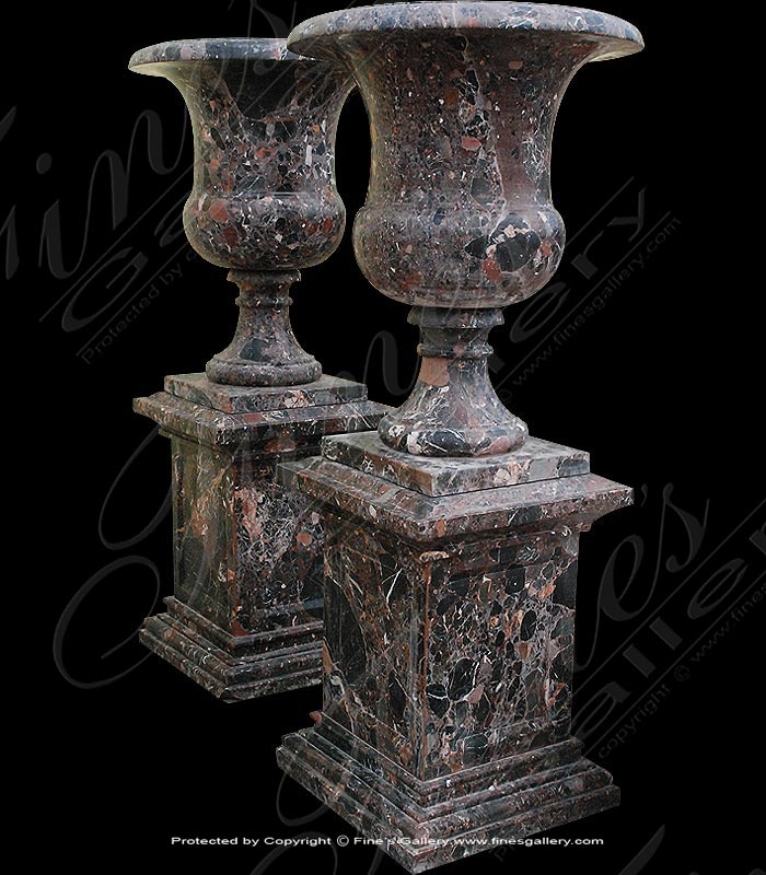 Search Result For Marble Planters  - Black Pearl Granite Planter Pair - MP-418