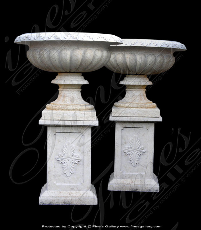 Marble Planters  - Ornate Elegance Marble Planter - MP-344