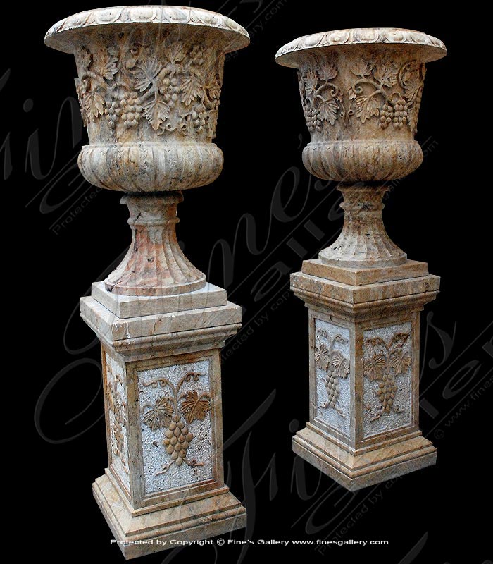 Marble Planters  - Roman Tuscan White Planter - MP-116