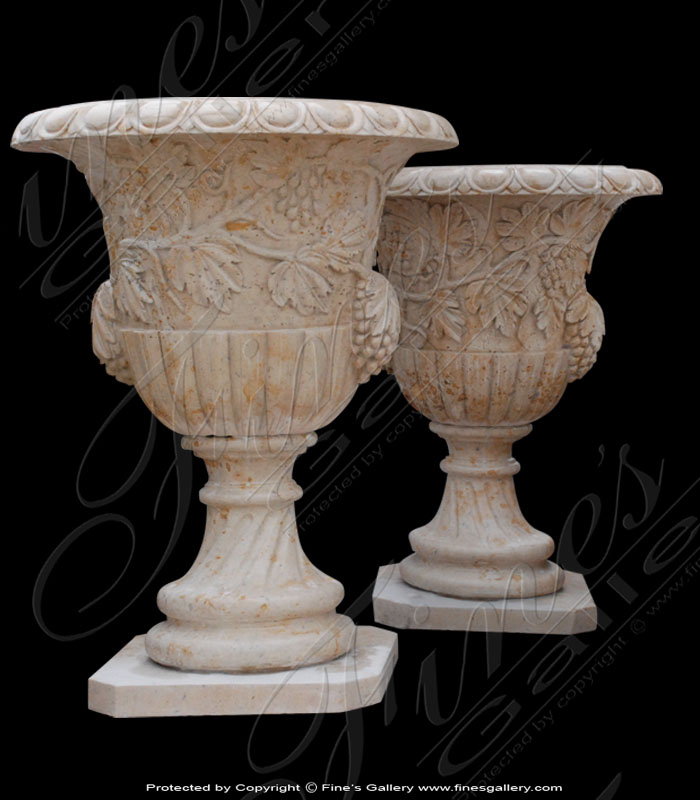 Marble Planters  - Roman Tuscan White Planter - MP-116