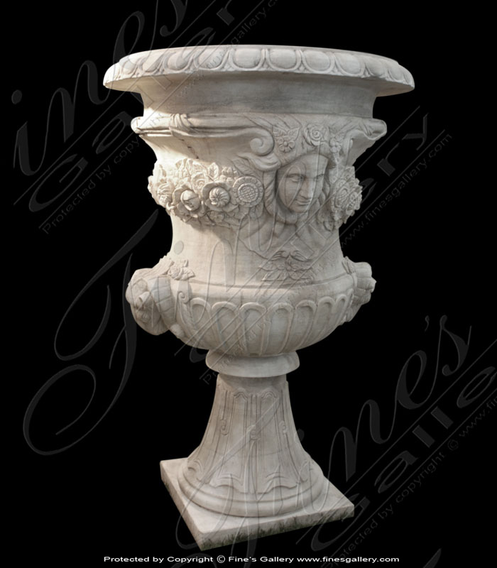 Search Result For Marble Planters  - White Marble Urn Planter - MP-368