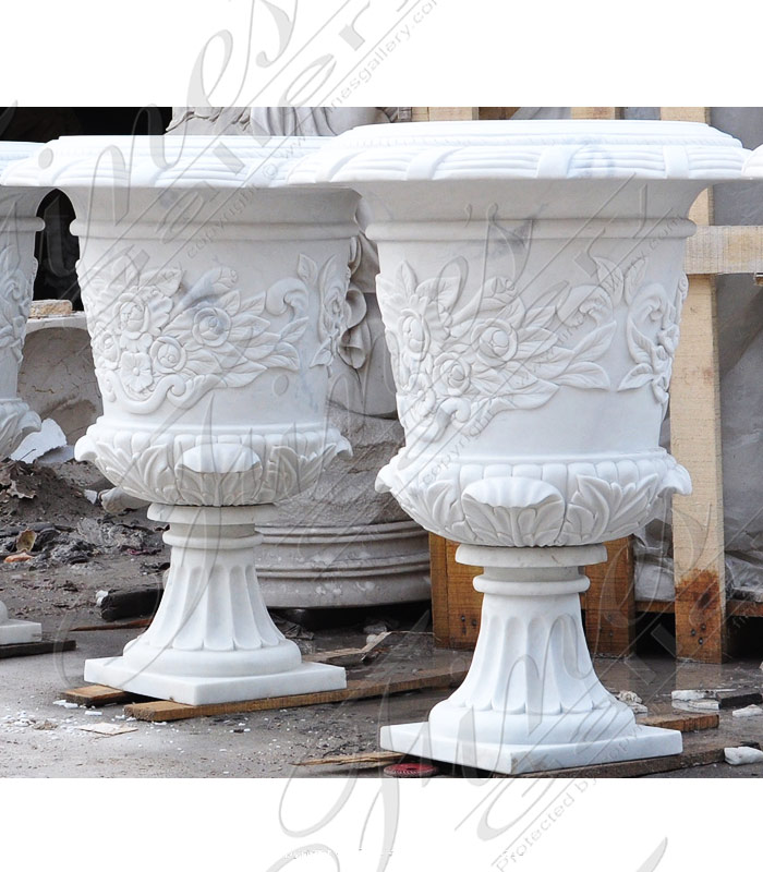 Search Result For Marble Planters  - Leaf Vine Marble Planter - MP-243