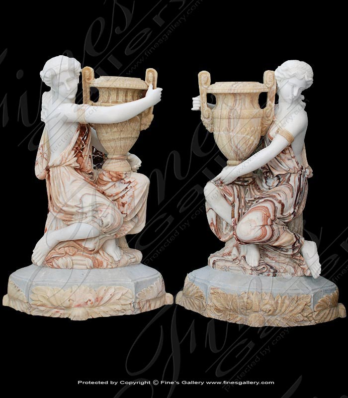 Search Result For Marble Planters  - Onyx Statuary Planter Pair - MP-345