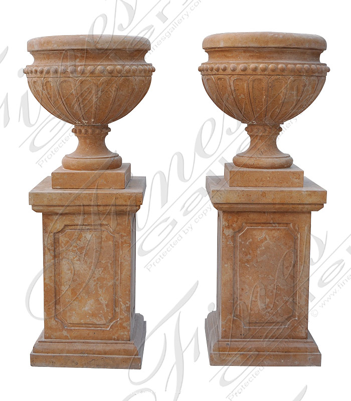 Search Result For Marble Planters  - Classic Light Tan Marble Planter - MP-242