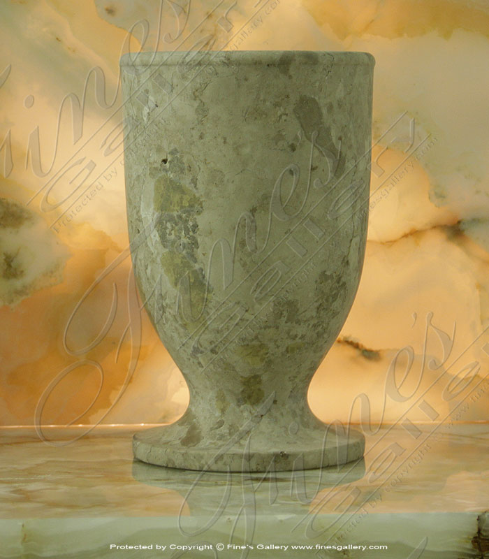 Marble Planters  - Modern Marble Urn Pair - MP-423