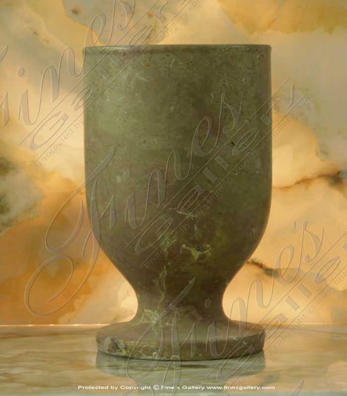 Marble Planters  - Modern Marble Urn Pair - MP-423