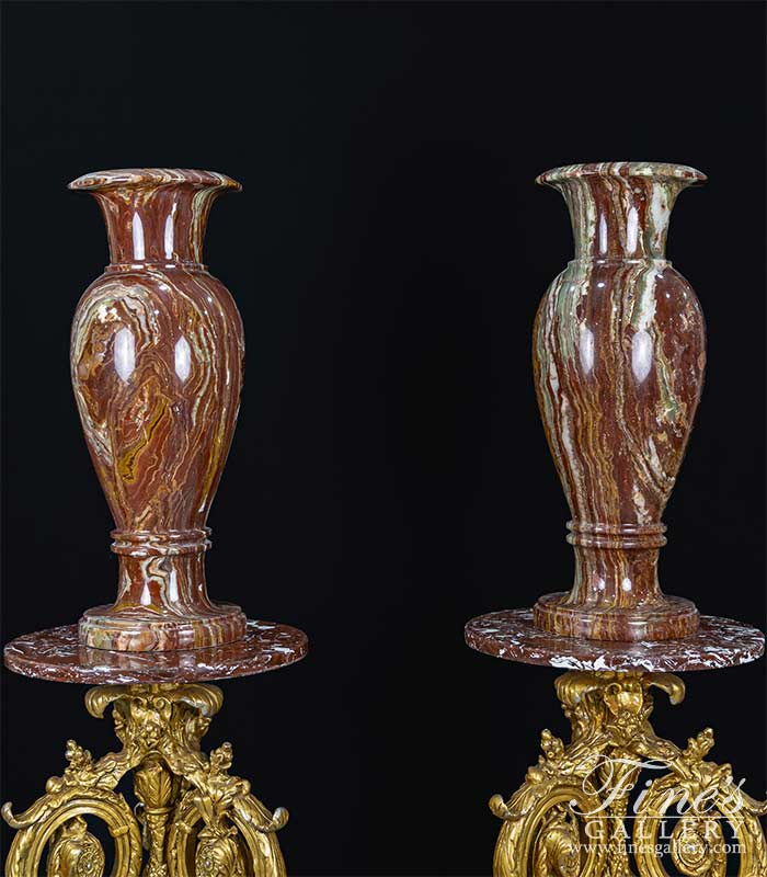 Marble Planters  - Onyx Urn Pair - MP-417