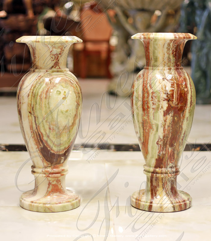 Search Result For Marble Planters  - White And Green Marble Vase - MP-422