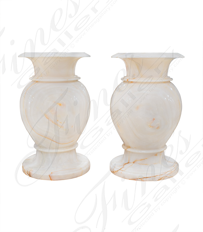 Marble Planters  - Onyx Urn Pair - MP-449