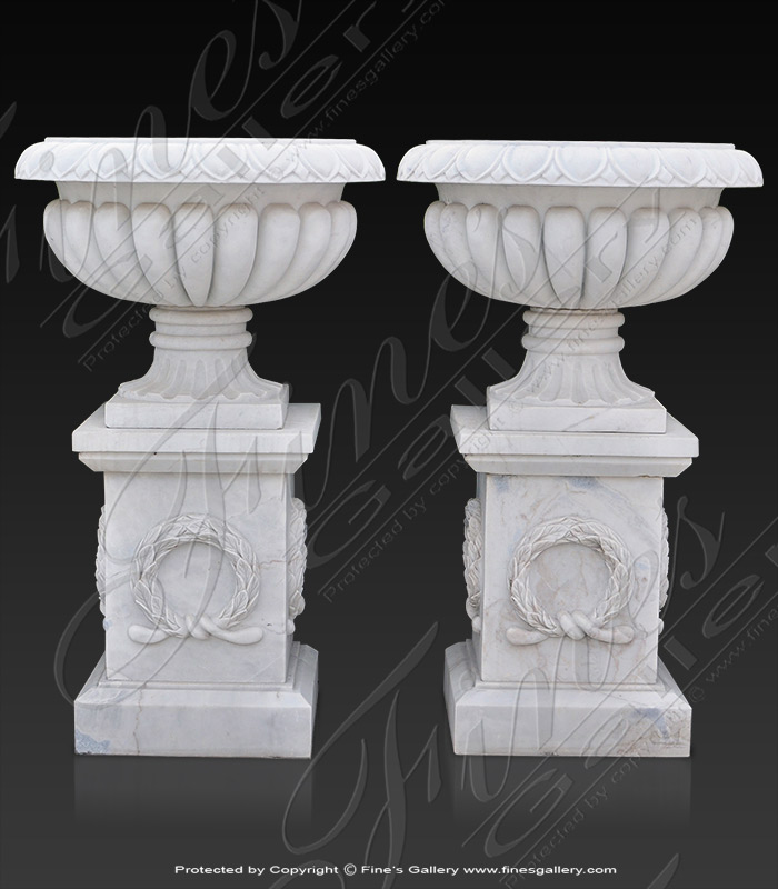Marble Planters  - Marble Planter Pair - MP-455