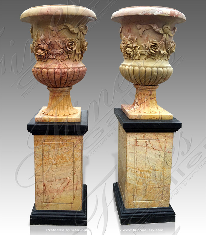 Marble Planters  - Giallo Frost Marble Planters - MP-458