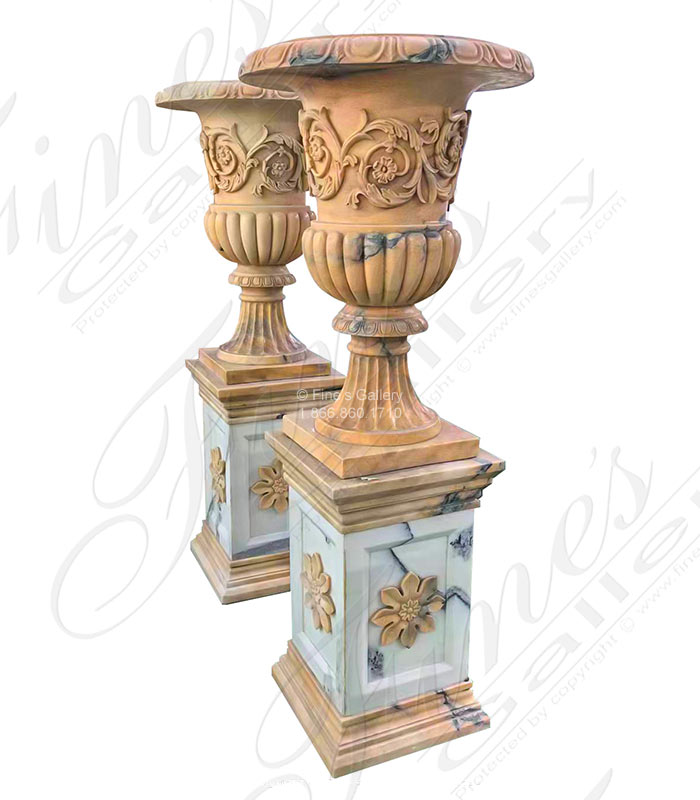 Marble Planters  - Marble Planter Pair - MP-545