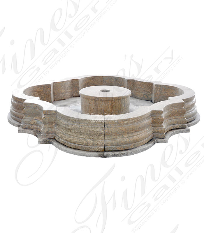 Marble Fountains  - Quatrefoil Shaped Granite Pool Surround - MPL-335