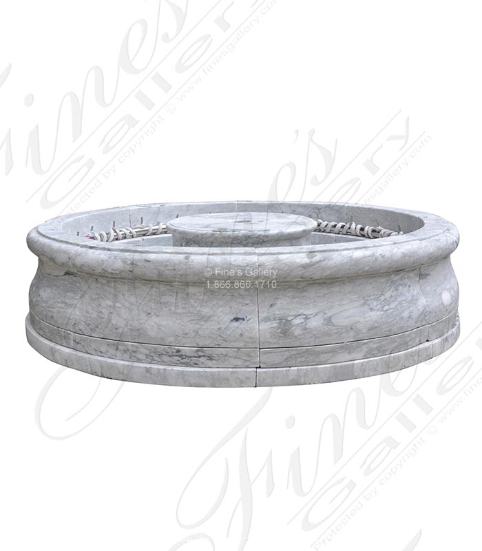 Marble Fountains  - Arabascato Marble Pool Basin With Stainless Water Jets - MPL-338